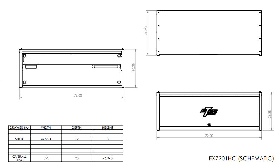 EX7201HC Top Tool Hutch Schematic